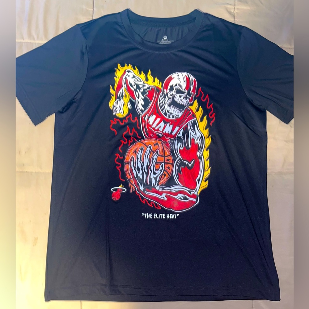 Miami Heat Black Short Sleeve NBA Graphic T-Shirt “THE ELITE HEAT”